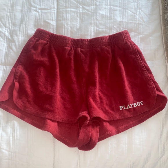 Red Playboy Sweatshorts 